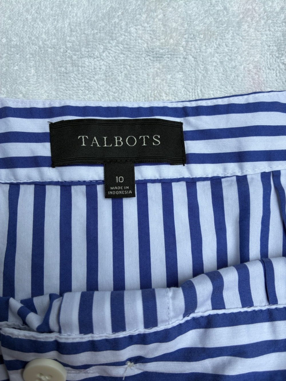 Beautiful coastal blue and white striped midi button up skirt size 10 - Picture 4 of 6